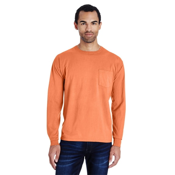 ComfortWash by Hanes Unisex 5.5 oz., 100% Ringspun Cotton Garment-Dyed Long-Sleeve T-Shirt with Pocket - GDH250