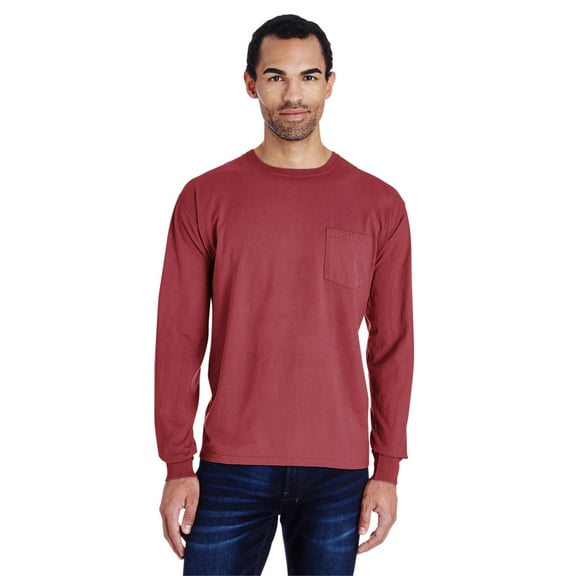 ComfortWash by Hanes Unisex 5.5 oz., 100% Ringspun Cotton Garment-Dyed Long-Sleeve T-Shirt with Pocket - GDH250