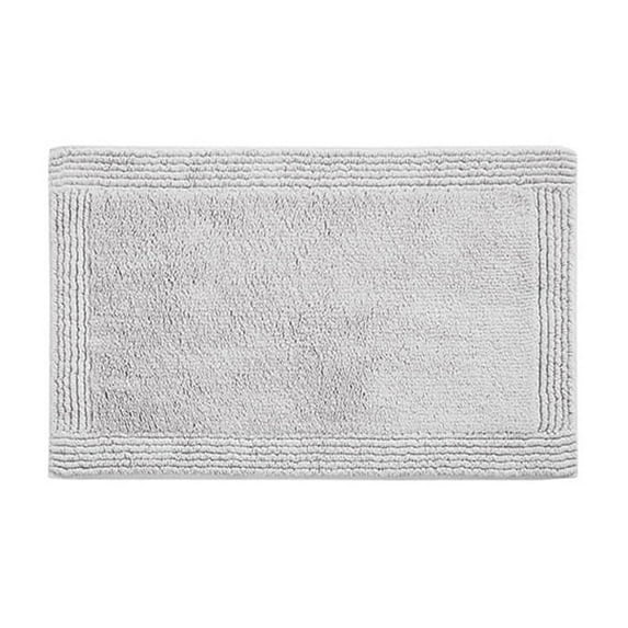 Comfortable 21 W x 34 L Inches 100% Cotton Tufted 3000 GSM Reversible Rectangle Bathroom Rug, Grey