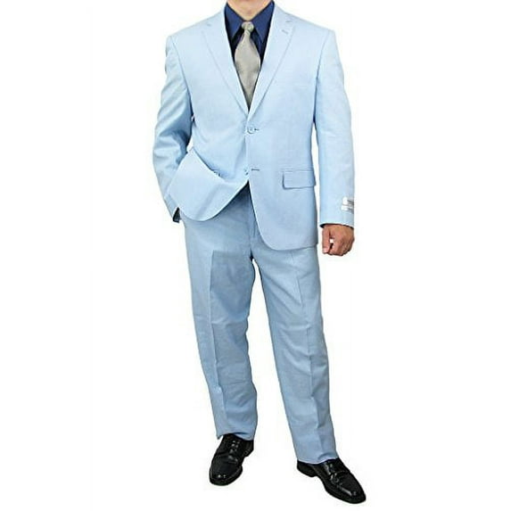 Comfortable 2pc Men's 2-Button Linen and Cotton Blend Suit