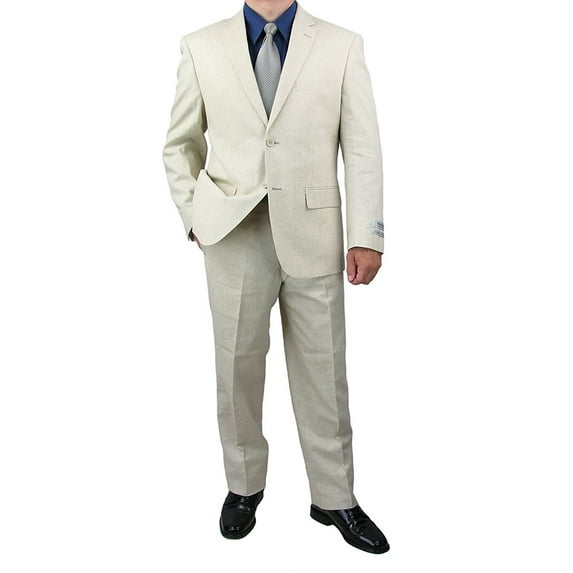 Comfortable 2pc Men's 2-Button Linen and Cotton Blend Suit