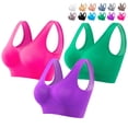 thumbnail image 1 of Comfortable 3-Pack Seamless Sports Bras with Removable Pads – Medium Support Yoga and Sleep Bras for Women, Wire-Free, 1 of 6