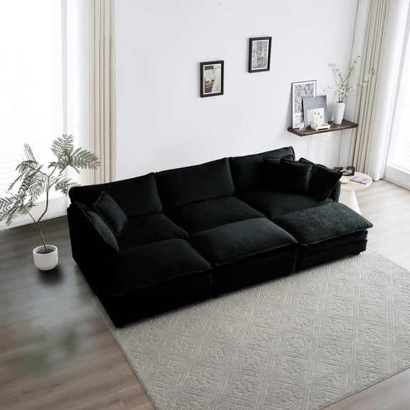 Comfortable 6 - Seater Sectional Couch with Arm Pillows / Ensure Relaxation and Flexible Combination