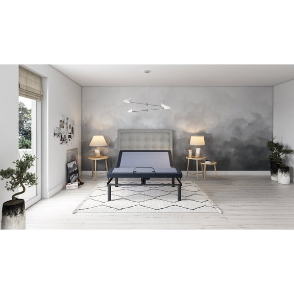 Comfortable Adjustable King Bed Base With Head And Foot Adjustments, 3 Vibration Modes, 2 Programmable Memories Advanced For Size, & Positioning, Massage Emergency Battery Box