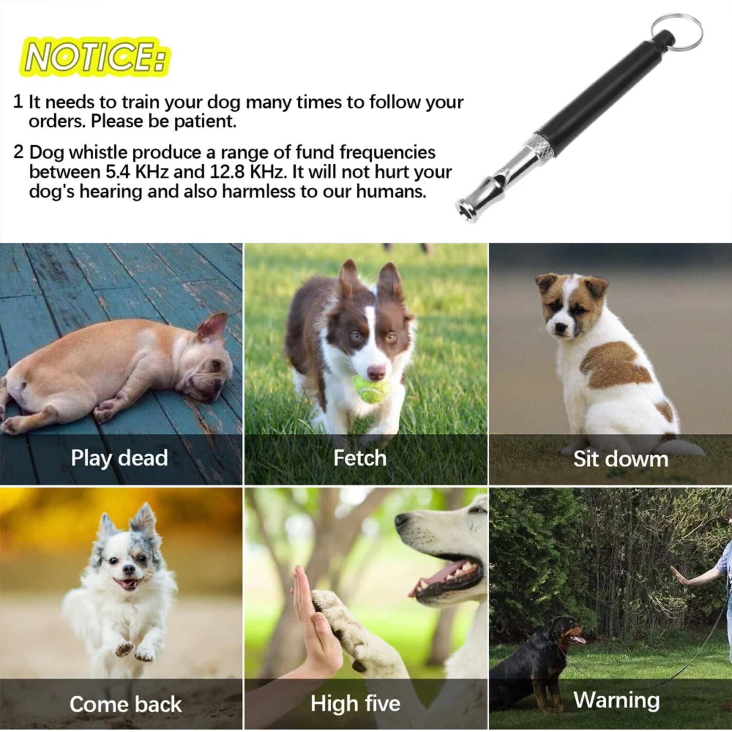 Comfortable Adjustable Silent Ultrasonic Dog Training Whistle and