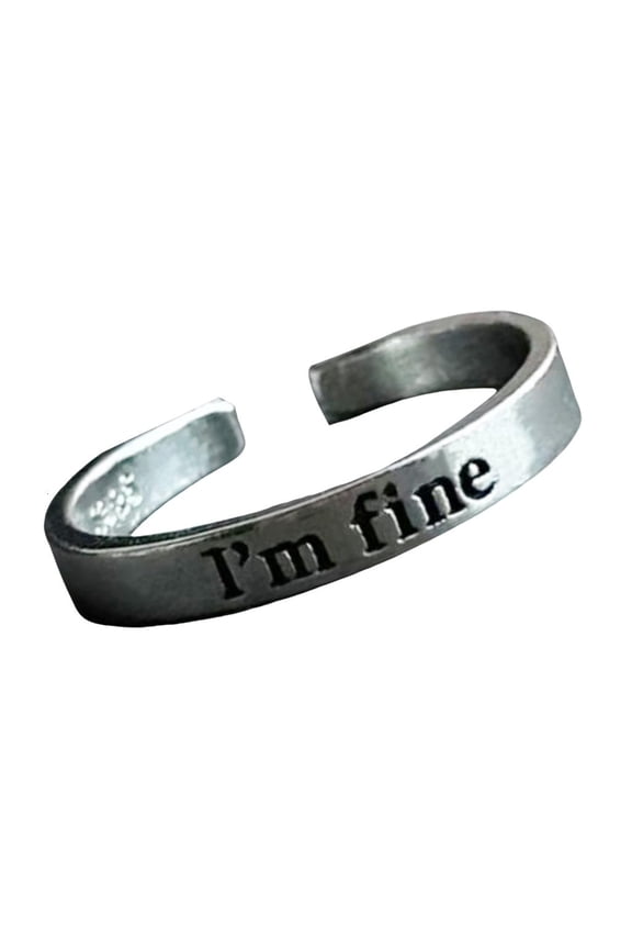 Comfortable Alloy Ring I'm Fine Save Me Fashion Simple Rings for Men and Women