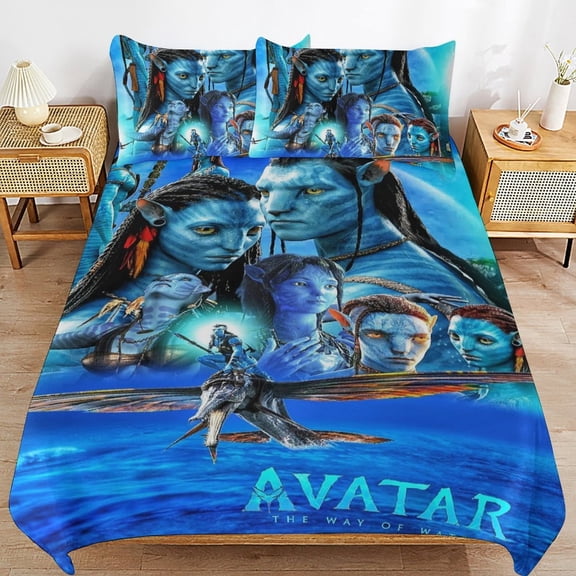 Comfortable Avatar Bedding 3 Pieces Set With Pillow Shams for All Seasons 102"x90"