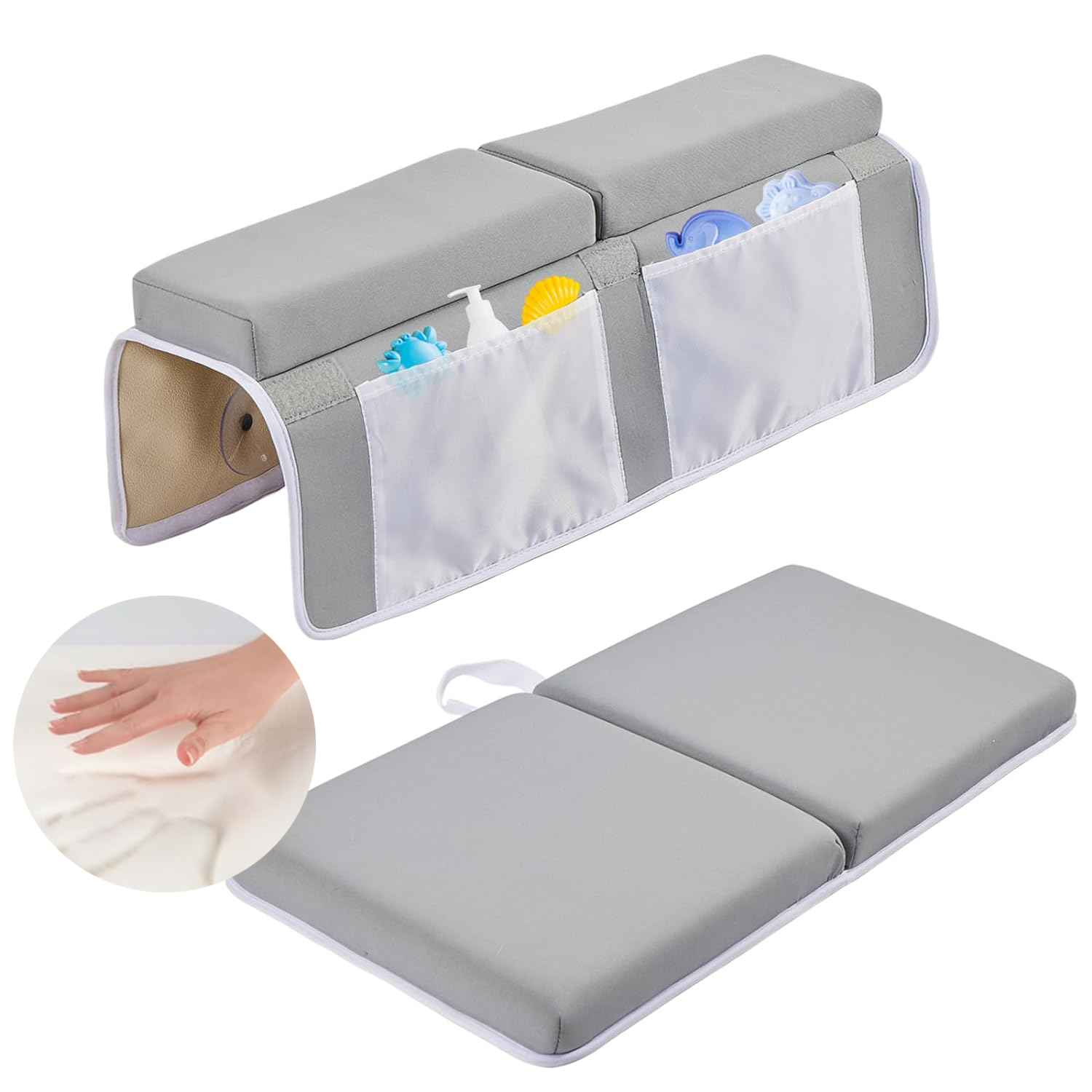 Comfortable Baby Bath Kneeler and Elbow Rest Pad Set Thickest Bathtub