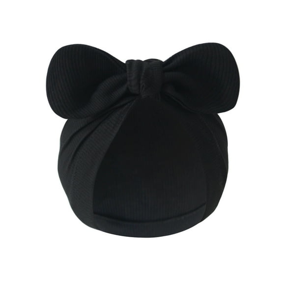 Comfortable Baby Bonnet Hat Cotton Newborns Bowknot Bonnet Fetal Caps Solid Color Headwear for 0 to 3 Months Unisex