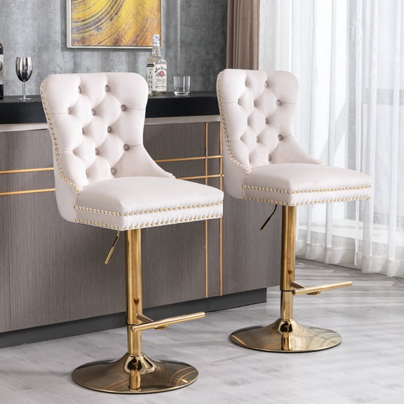 Comfortable Bar Stools | Used in Kitchen | Main Material is Velvet | Overcome Discomfort in Long - term Sitting