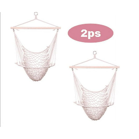 Comfortable Beige Hanging Rope Air Chair Swing Set for Outdoor Relaxation