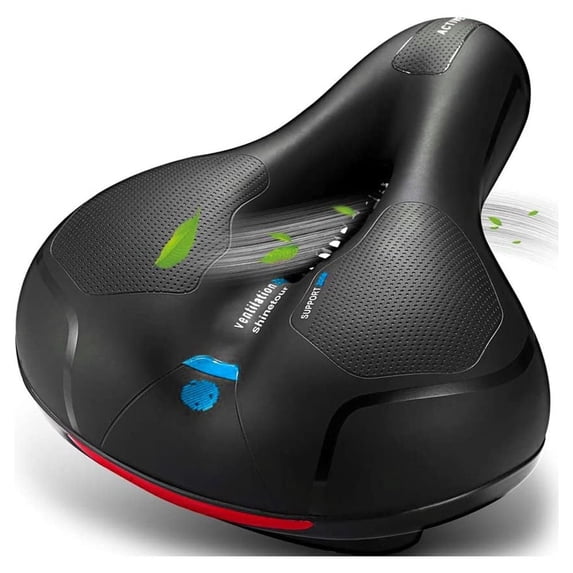 Cowin Comfortable Bike Seat Cushion -Bicycle Seat for Men Women with Dual Shock Absorbing Ball Memory Foam Waterproof Bicycle Saddle Universal Fit for Stationary/Exercise/Indoor/Mountain/Road Bikes