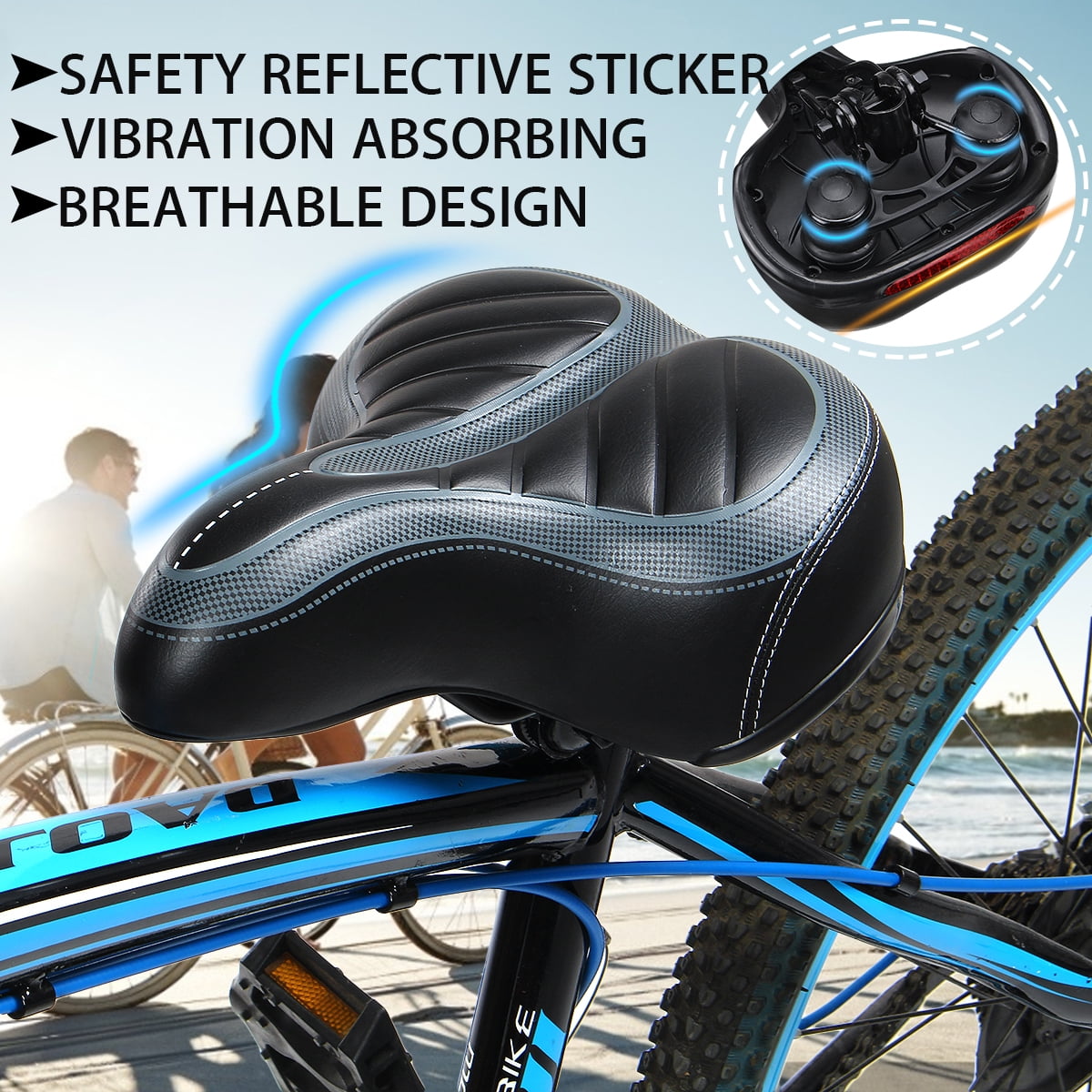 Bike Seat Comfort Cover EZGO Noseless Bike Seat, Breathable Soft