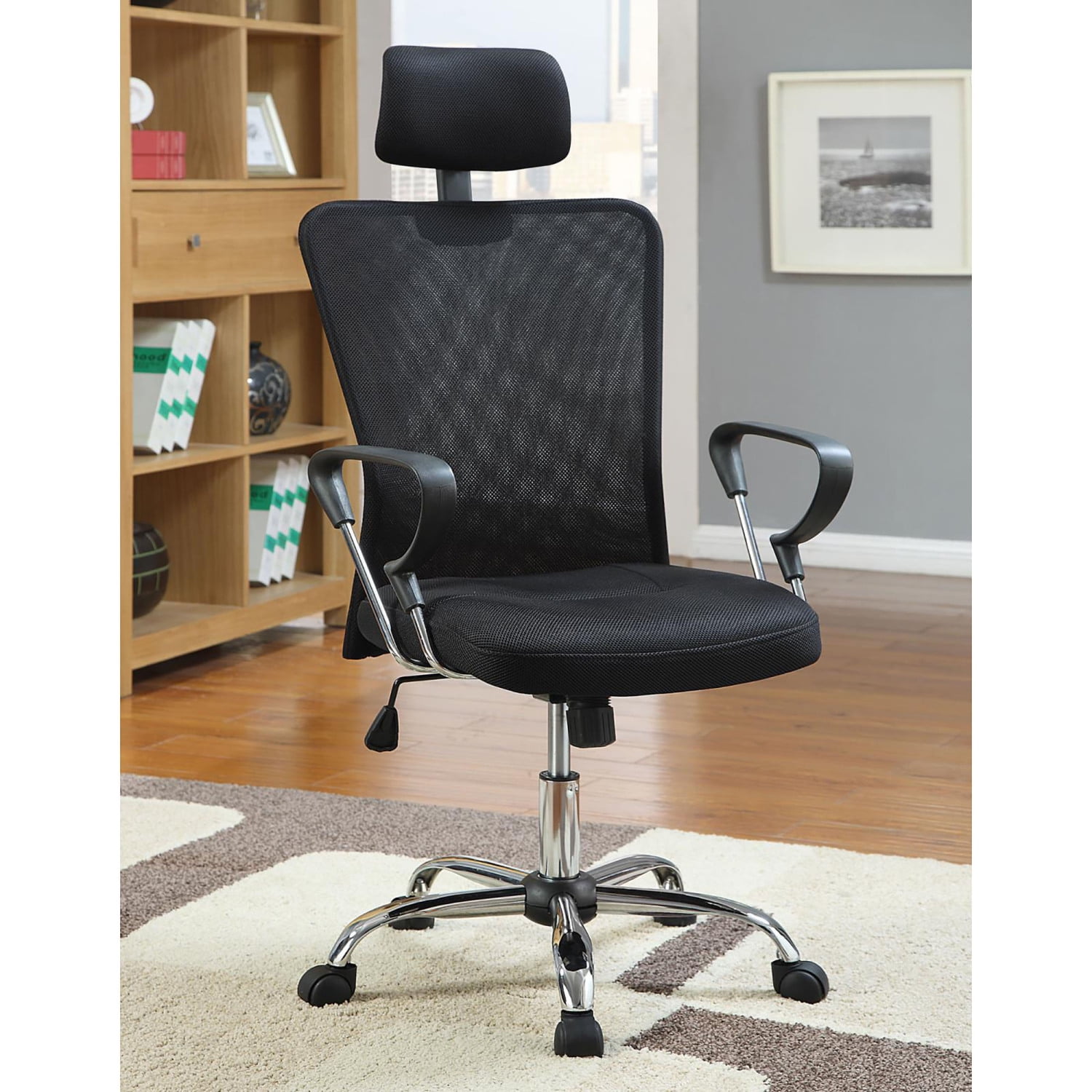 High Back Black Mesh and Chrome Office Chair