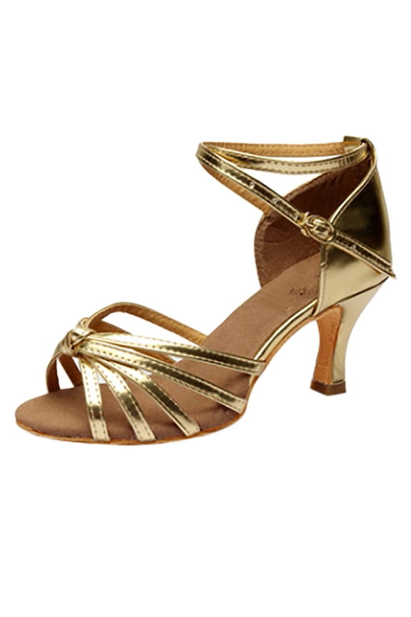 Comfortable Block Heels for Women â for Office and Daily Outfits Women's High Heels Latin Dance Sandals With Knot Decoration Sole Comfortable Mid Heel Dress Shoes For Casual Indoor Occasions