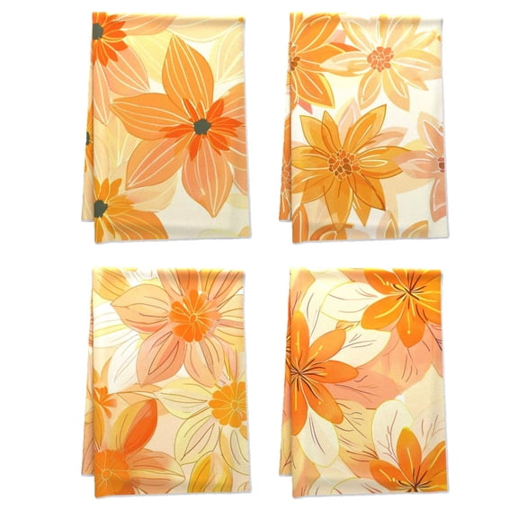 Comfortable Bohemia Hand Towel 4pcs/Pack 16 X 24Inches - Ethnic Design Pattern Towel Set Durable Symmetrical Geometric Towel Set - for House Outdoor Dressing Room Bathroom Window Deco
