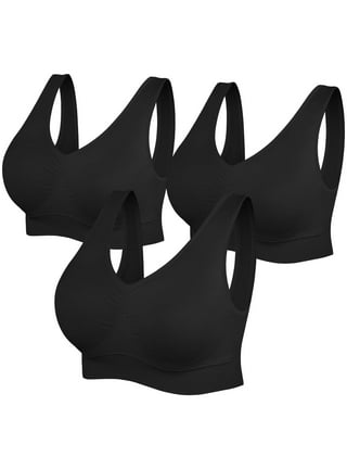 Finetoo Women's Seamless Plunge Bra Deep V-Neck Wireless Comfort Bras  Unlined Triangle Bras Ultra Light Soft Stretch Bralettes 