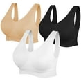 thumbnail image 1 of Comfortable Bra,3 Pack Seamless Removable Pads Sleep Bras,Yoga Bra,Sports Bras for Women, 1 of 8