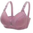 thumbnail image 1 of Comfortable Bras for Women Back-Smoothing Bra Feature V-Neck T-Shirt Bra Style W-400 Hook and Eye Closure Running Bras High Impact Purple 36, 1 of 3