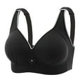 thumbnail image 1 of Comfortable Bras for Women Full-Coverage Bra Feature V-Neck Longline Bra Style W-1092 Hook and Eye Closure Comfort Bra Black M, 1 of 2