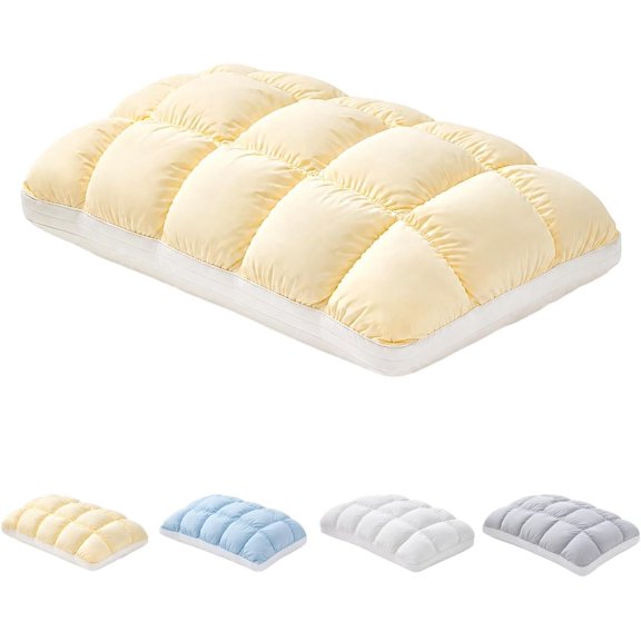 Comfortable Breathable Cloud Sleeping Pillow, Soft Quilted Cooling Pillow with Machine Washable Cover for Side & Back Sleepers