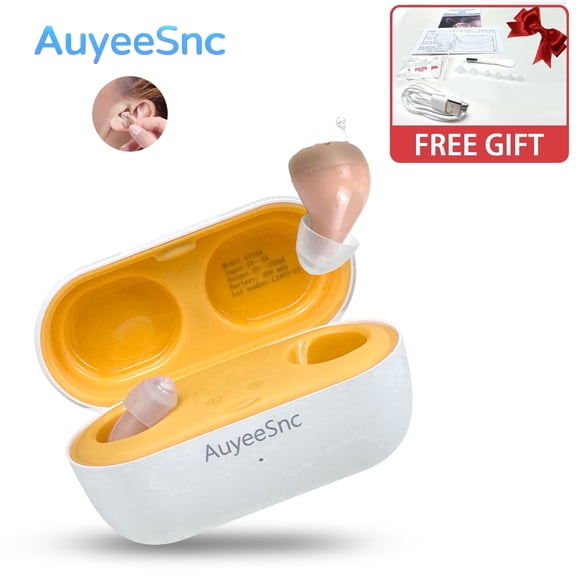 AuyeeSnc OTC Rechargeable CIC Hearing Aids Mini Digital with US Chip, Noise Reduction, Memory Function