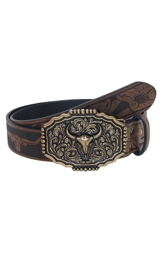 Comfortable Carved Pattern Waistband For Workers And Nature Enthusiasts PU1eatherWaistband forC0sp1ayCostume Event