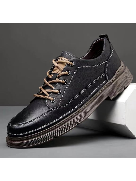 Comfortable Casual Attire Breathable Synthetic Cover Upper, Low-Top Round Toe Design,Men'S Slip-On Casual Shoes - Thick Platform Sole, All-Season Versatile Sneakers for Men & Women,