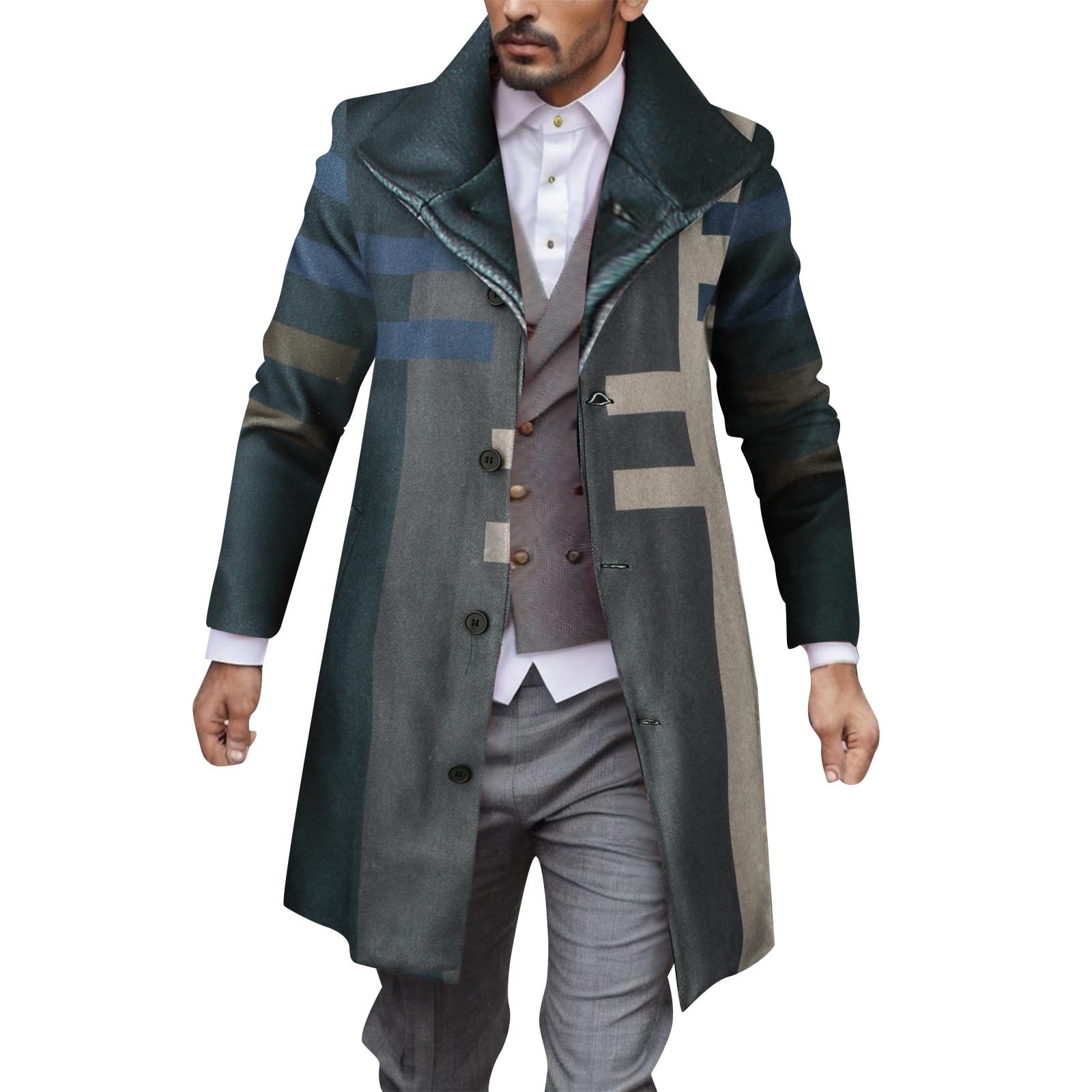 Comfortable Casual Jackets for Men s Wardrobe Gradient Stylish Men s Duster Coats for a Bohemian Vibe Denim Jackets Hippie Reflective Strip Mens Jackets Navy M Walmart