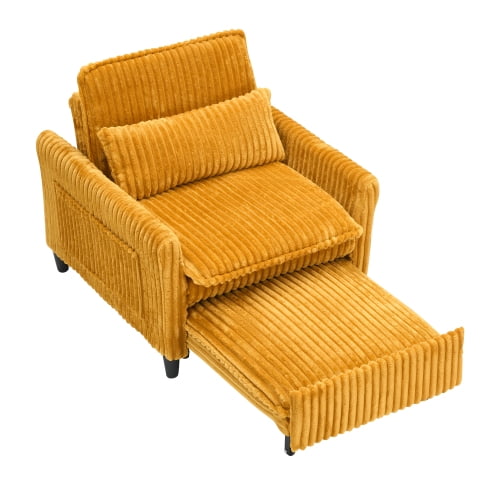 Comfortable Chair for Small Apartment Bedroom Space Balcony Small Sofa Bed Lazy Small Sofa Sofa with a Pillow (Yellow)