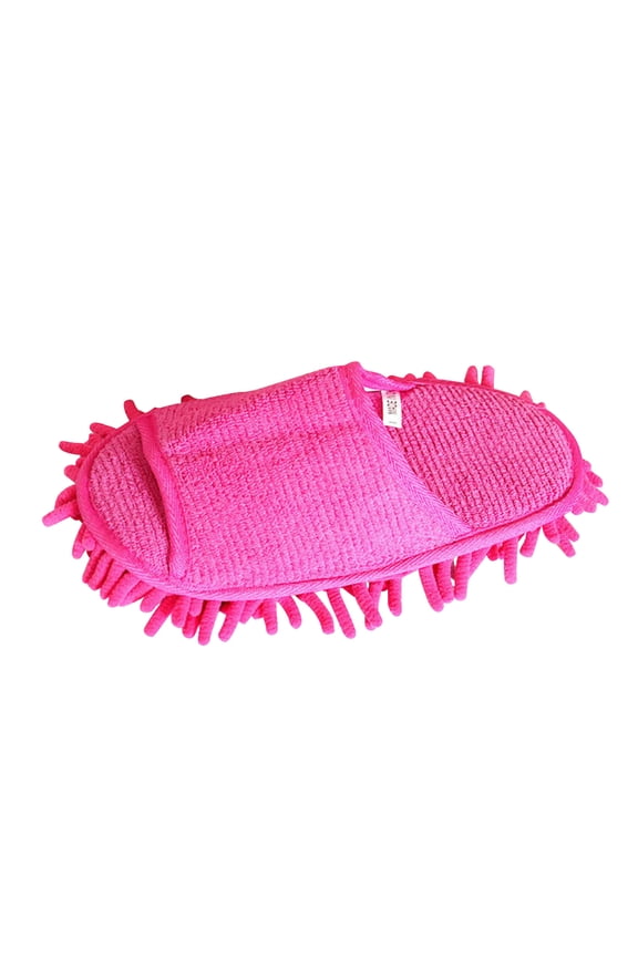 Pink Microfiber Floor Cleaning Mop Slippers with Detachable Washable Bottom for Comfortable Lazy