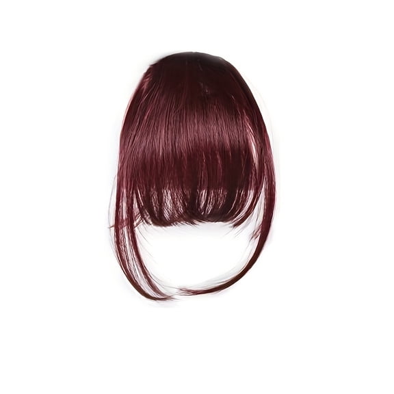 Comfortable Clip-In Straight Bangs with Sideburns for Women - Effortless Hairstyle Change