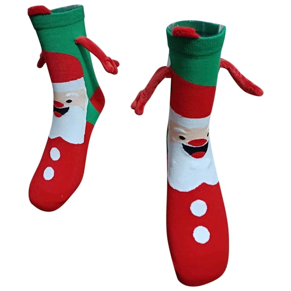 Comfortable Compression Socks for Women Fall And Winter Cotton Socks Hand In Hand Magnetic Christmas Socks Long Socks Sweat-absorbing Sports Socks Saving to 65% off!