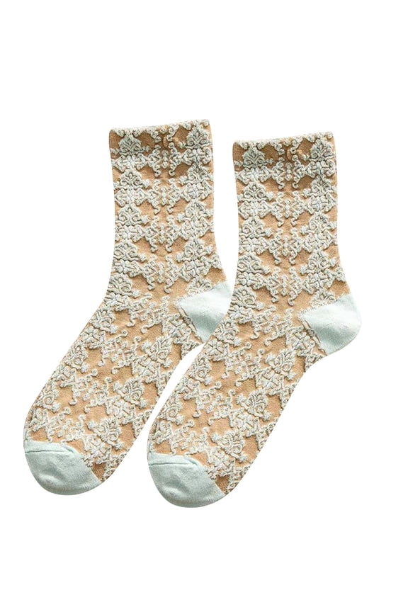 Comfortable Compression Socks for Women Literature And Art And Winter Women's Medium Socks, Green High Sleeves, Retro Personality, Fashionable Socks, Leather Shoes