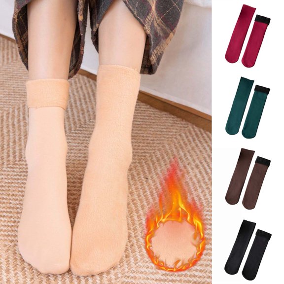 Comfortable Compression Socks for Women Winter Thickening Socks For Men And Women Plush Warm Socks Ins Fashion Breathable In Tube Socks Saving to 65% off!