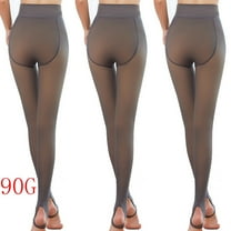 Comfortable Compression Socks for Women Fashion Fake Translucent Warm Fleece Pantyhose Solid Coffee Saving to 65% off!