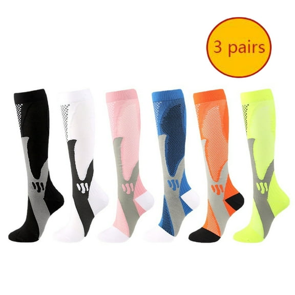 Comfortable Compression Socks for Women Men Color Pattern Gradation Colour Mixture Nylon Crew Socks