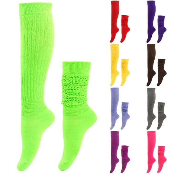 Comfortable Compression Socks for Women Solid Color Warm Stockings From The 1980s To 1990s, Super Long Tight Knit Pile Socks Saving to 65% off!