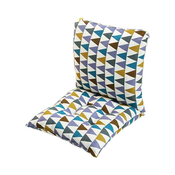 Comfortable Connected Chair Cushion Thick Floor Seating Pad With Straps Multi Angle Adjustable Backrest Multicolor