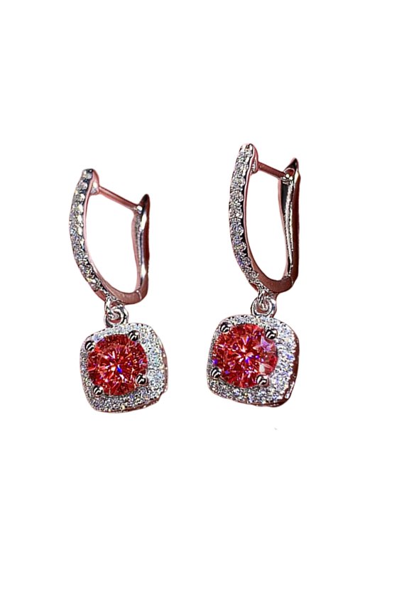 Comfortable Copper Square Studs With Zircon Accent Comfort Fit