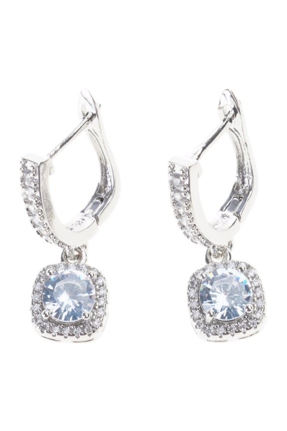 Comfortable Copper Square Studs With Zircon Accent Comfort Fit