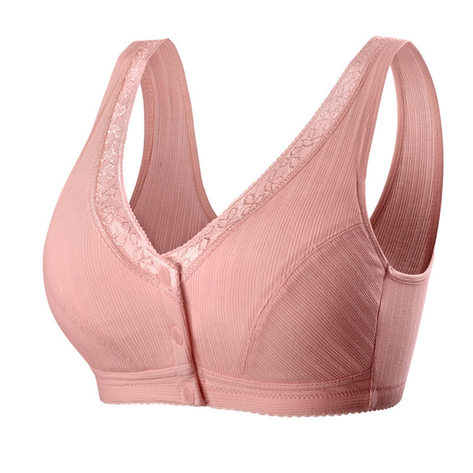 Comfortable Cotton Large Size Bra with Front Button Wireless Underwear  Womens Breathable Seamless Bras 