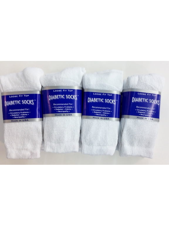 Comfortable Creswell 12 Pairs Of Mens White Diabetic Crew Socks 10-13 Size