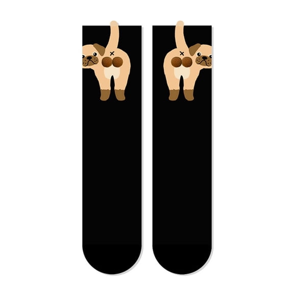 Comfortable Crew Socks Animal Socks Dog Patten Machine Washable Daily Use