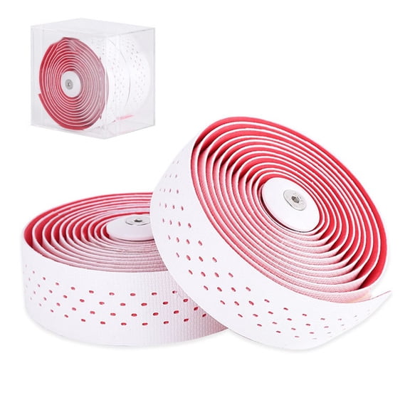Comfortable Cycling Handlebar Tape Elastic Silicone EVA Material for Enhanced Performance (white+red)