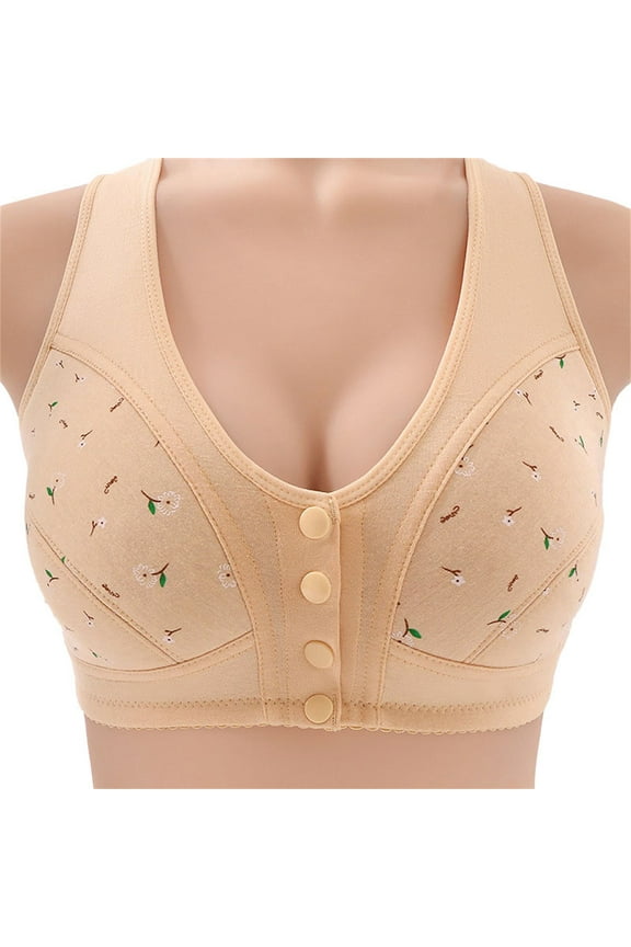 Comfortable Daisy Bra For Seniors 2025 New Comfortable Front Closure Button Bra Cotton Bras For Older Women