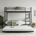 thumbnail image 1 of Twin Size Metal Platform Bed Frame with Trundle, No Box Spring Needed, Black, Bedroom, 1 of 12