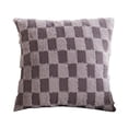 thumbnail image 1 of Comfortable Decorative Lumbar Pillow with Three-Dimensional Craftsmanship, Plush Fuzzy Fabric, Checkerboard Pattern, Easy-Zip Design, Ideal for Living Room Sofa and Bedroom Decor, 1 of 5