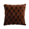 thumbnail image 1 of Comfortable Decorative Lumbar Pillow with Three-Dimensional Craftsmanship, Plush Fuzzy Fabric, Checkerboard Pattern, Easy-Zip Design, Ideal for Living Room Sofa and Bedroom Decor, 1 of 5