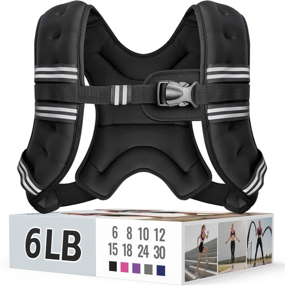 Comfortable & Durable Rucking Vest for Walking, Running & Strength Training – Weighted Vest for Women & Men with Reflective Stripe and Adjustable Buckle